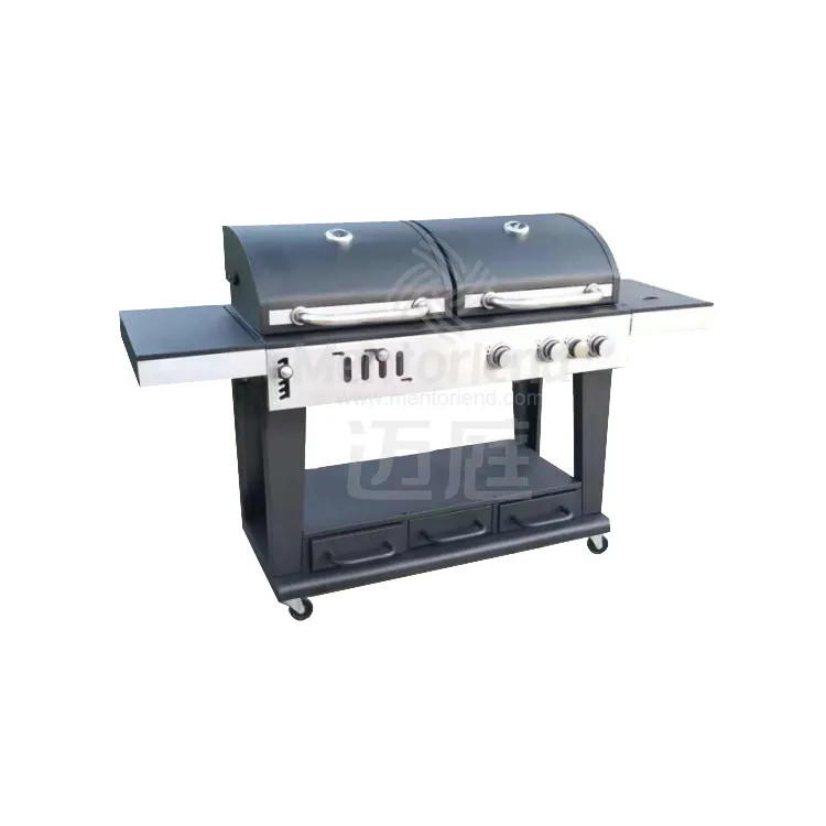 Best Quality Stainless Steel Double Fuel Charcoal And Gas Grill