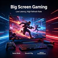 TV LED Smart 55 Inci Tanpa Bingkai, Android WebOS Google Vidaa Tizen, DVB-T2 DVB-S2 ISDB-T ATSC