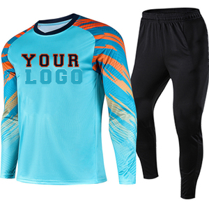 Conjunto de camisetas de portero de fútbol, alta calidad, sublimación, venta al por mayor, en relieve - Product Image 1