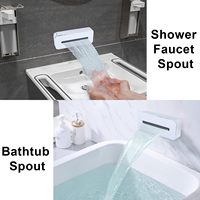 Robinet de baignoire mural en cuivre poli, mitigeur cascade à jet de pluie, débit élevé, avec cartouche en laiton, pour usage hôtelier