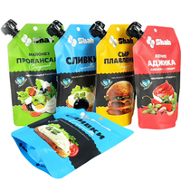 Sachets en plastique personnalisés pour condiments de qualité alimentaire Sachet d'emballage pour sauce au beurre d'arachide au ketchup Pochette à bec debout pour pâte de tomate
