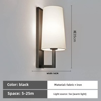 Applique murale LED scandinave en fer, design moderne et épuré, noire, pour chambre, salon, couloir, escalier, usage hôtelier