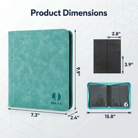 Portefeuille de collection de cartes en cuir nubuck personnalisé à 4 pochettes, en daim, imperméable, avec fermeture éclair, pour cartes TCG