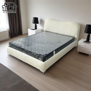 SUKE Moderner mittelgroßer Bett rahmen mit Holzstruktur und Metall bett beinen, geeignet für den Einsatz in Schlafzimmern und Hotelzimmern - Product Image 1