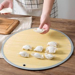Tapis rond en bambou pour raviolis, surface épaisse antiadhésive pour la préparation de raviolis et de potstickers, outil de cuisine - Product Image 1