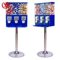 Distributeur automatique de bonbons à 3 têtes, machine à bonbons avec système de paiement par pièces et fonction SDK