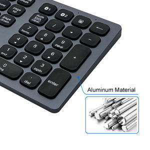 Clavier en aluminium rechargeable avec rétroéclairage RVB 7 couleurs, clavier Bluetooth en aluminium, clavier d'ordinateur Bluetooth, clavier sans fil - Product Image 2
