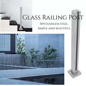 HYQYホットセール手すりポスト304316屋外階段ステップ用ステンレス鋼ガラス手すりポスト - Product Image 3