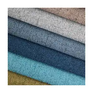 LXY13 Factory Wholesale Fashionable Plain Color 100% Polyester Sofa Poly Linen Fabric