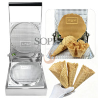 Machine à gaufres électriques à grille ronde pour rouleaux d'œufs, biscuits croustillants et gaufrettes, idéale pour les snack-bars - Fournisseur direct usine