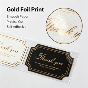 Etiquetas Adhesivas Rectangulares de Papel Dorado con Mensaje de Agradecimiento, Etiquetas Personalizadas para Empaquetado Comercial, Venta al Por Mayor - Product Image 3