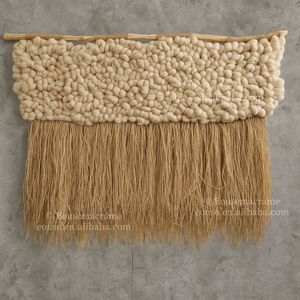 Décoration murale moderne en macramé, artisanale en coton, luxe Art Déco, couleur personnalisée, vente en gros, design tendance pour la <span class=keywords><strong>maison</strong></span> - Product Image 3