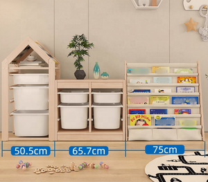Étagère de <span class=keywords><strong>rangement</strong></span> pour jouets d'enfants - 100% bois massif, armoire de <span class=keywords><strong>rangement</strong></span> pour enfants, simple et petite, support pour livres d'images - Product Image 2