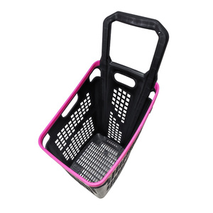 Cesta de Compras con Ruedas, Cesta de Plástico de Buena Calidad, Cesta de Supermercado con Respaldo Alto - Product Image 4