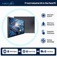 Panel PC Industrial Integrado Táctil Capacitivo Óptico de 17 Pulgadas, Intel Core I3 Todo en Uno, 8GB 128GB para Fábrica Inteligente