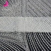 HY3262 Nouvelle Arrivée Tissu de Mariée Brillant en Dentelle Broderie Française à Paillettes avec Longues Perles et Nacre