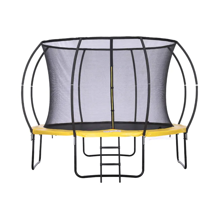 Zoshine fabrika satış fiyatı 12FT sarı açık trambolin muhafaza bahar yuvarlak büyük trambolin ile satılık