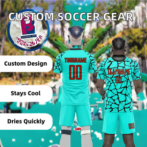 Conjuntos de Uniformes de Fútbol 100% Poliéster, Ropa Deportiva de Alta Calidad, Secado Rápido, Ligera, Diseño Personalizado, Duradera y Transpirable, Pakistán - Product Image 2