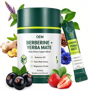 Poudre en gros de mélange de berbérine et de yerba mate avec formule probiotique au chrome pour la santé globale - Product Image 1