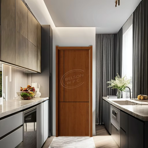 <span class=keywords><strong>Porte</strong></span> intérieure en WPC stratifié avec film PVC imitation bois et cadre de <span class=keywords><strong>porte</strong></span> assorti à motif lignes noires pour la décoration d'appartements familiaux - Product Image 1