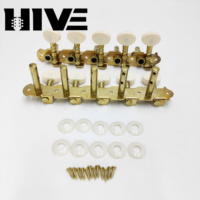 HIVE Double-hole Steel Column Gold White Small Round Head 1:15 10-string 5R5L 5-in-line Guitar Tuning Peg Accessories