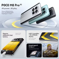Versión Global POCO M8 Pro 5G LTE, Teléfono Móvil con Snapdragon 7s Gen 4 Octa Core, Pantalla AMOLED de 6.83 Pulgadas y 120Hz, Carga Rápida de 100W