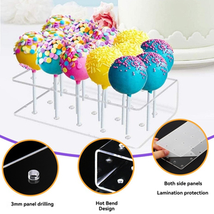 Su misura 15 fori portatile acrilico lecca-lecca espositore in acrilico trasparente <span class=keywords><strong>torta</strong></span> per Pop titolare e Candy espositore - Product Image 2