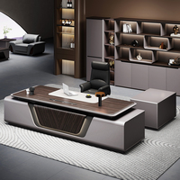 Bureau de Direction Exécutif Luxe avec Design Moderne, Mobilier de Bureau Informatique à Hauteur Réglable