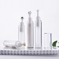 Conteneur de luxe en plastique de 5ml 10ml 15ml applicateur plat de crème pour les yeux flacon de crème pour les yeux sans air avec tête en plastique