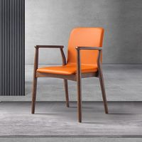 Chaises européennes populaires en bois massif de frêne avec accoudoirs, siège large rembourré, chaise de salle à manger entièrement assemblée pour hôtel, gris