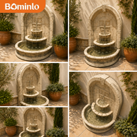 Fontaine murale décorative pour salon intérieur, style européen moderne, panneau sculpté à la main beige personnalisé, effet cascade
