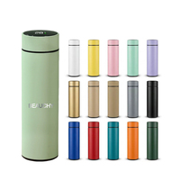 Bouteille Thermique en Acier Inoxydable Beauchy avec Affichage LED de la Température 500ml Bouteille d'Eau Intelligente pour le Bureau Isolation 12-24 Heures