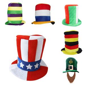 Chapeau de fête de style patchwork pour Halloween, carnaval d'été, déguisement de personnage pour la Saint-Patrick, décoration d'Halloween Pafu - Product Image 1