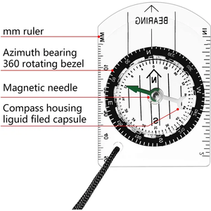 Boussole d'orientation magnétique déclinaison réglable <span class=keywords><strong>carte</strong></span> boussole Scout boussole pour Camping voyage voyage - Product Image 5