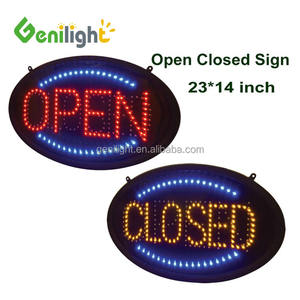 Enseigne LED animée Genilight, ouverture et fermeture personnalisées, affichage LED personnalisé, 58x36CM, publicité intérieure, résolution personnalisée, haute luminosité, Chine - Product Image 1
