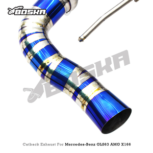 Sistema de Escape Catback de Ajuste Directo para Mercedes-Benz GLS63 AMG W166/X166 5.5T 2015-2019, Silenciador Catback con Válvulas, Ligero, en Azul Titanio - Product Image 6