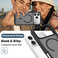 Funda Magnética Translúcida Mate Esmerilada JUNBO a Prueba de Golpes para iPhone 18 17 16 15 Pro Max, Carcasa Rígida de PC Antihuellas