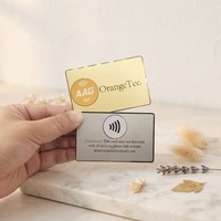Carte de visite professionnelle en métal NFC plaquée or de luxe avec boîte cadeau pour clients d'entreprise, carte de visite numérique, cadeau