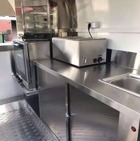 Cuisine mobile sur mesure 3m/9.84ft, camion de restauration à double essieu tandem, pour tacos, hot-dogs, snacks, four, fibre de verre, acier inoxydable, homologué CEE, pour confiseries
