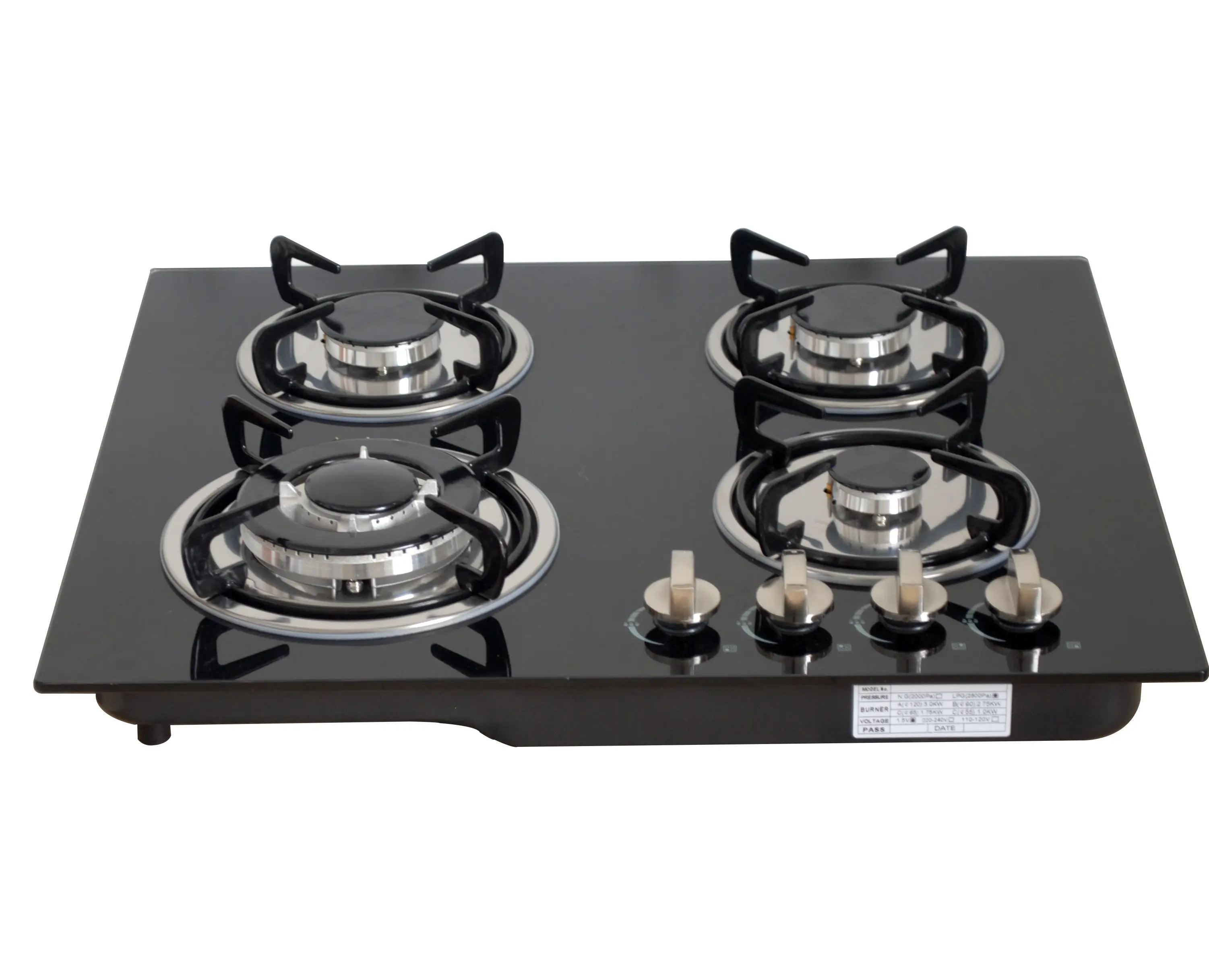 OEM/ODM Factory Suppliers Gas Cookers Built in Gas Cooktop Tempered Glass 4 Burners Kitchen appliance Gas Stove