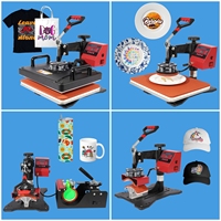 Nouvelle presse à chaud combinée 8-en-1 rouge pour sublimation de tasses magiques et impression de t-shirts - Prix