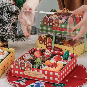 Bán buôn món tráng miệng Mousse bánh trái cây Cookies Đóng gói hộp độc lập 4 lưới dùng một lần trong suốt nắp món tráng miệng hiển thị hộp giấy - Product Image 3