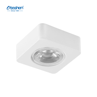 Lampu Sorot LED Modern untuk Bawah Kabinet, Bentuk Persegi 60x60x22mm, Sudut Sinar 35 Derajat, Putih Hangat/Dingin, Bahan PC, Lampu Kabinet Dapur