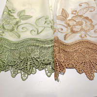 Tissu rideau brodé macramé 100% polyester