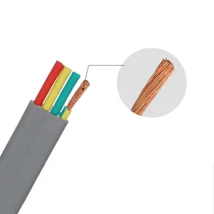 Conductor sólido de alambre de cable de cobre flexible de cinta plana de China con aislamiento de goma para aplicación de electricidad aérea