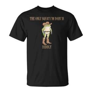 Camiseta con meme de Diddly Frog: El único sentadilla que hago es Diddly Frog - Product Image 1