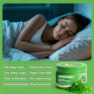 Gomitas <span class=keywords><strong>para</strong></span> <span class=keywords><strong>Dormir</strong></span> Sin Azúcar de Marca Privada OEM con L-Triptófano, Melatonina, 5-HTP, Magnesio, Ashwagandha y Jarabe de Regaliz - Product Image 2