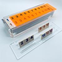 Jeu de société en plexiglas 106 tuiles et deux jokers Jeu de tuiles en acrylique Rummy pour les vacances