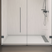 Receveur de douche rectangulaire en marbre cultivé, style moderne, antidérapant, pierre artificielle personnalisée, durable, garantie 3 ans, pour salle de bain et hôtel