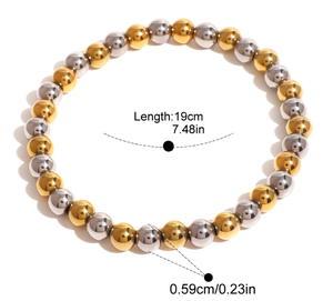 Bracelets classiques bicolores en acier inoxydable plaqué or, bijoux de mode unisexe, design simple, bracelets à breloques - Product Image 6